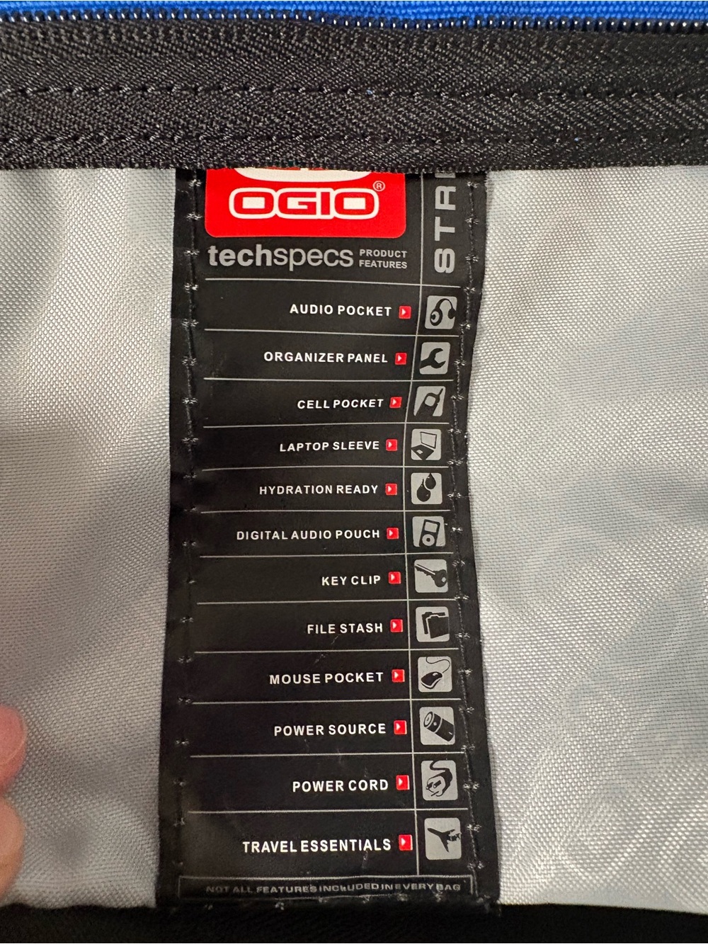 OGIO Tech Specs Fugitive Backpack Blue and Black Men's Backpack never used - Picture 7 of 10